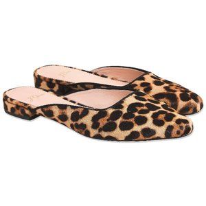 J. Crew Carolyn Mule Flats in Calf Hair - Leopard Print 7.5
